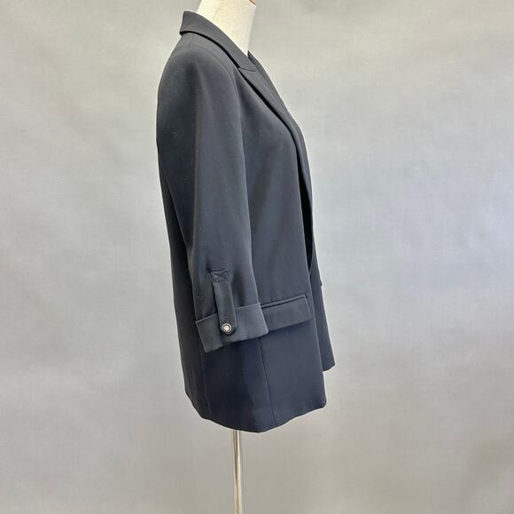 Zara Basic half sleeve black open front blazer ponte knit size medium - Picture 7 of 13